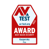 AV Test Award Best macOS Security Kaspersky Plus
