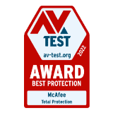 AV Test Award Best Protection McAfee Total Protection 2022